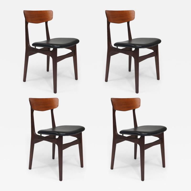 Randers M belfabrik Restored Set of Four Schionning Elgaard for Randers Mid century Danish Teak