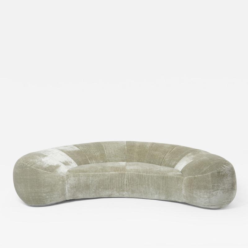 Raphael Raffel Croissant sofa by Raphael Raffel for Honore Paris in Mohair velvet 1970s