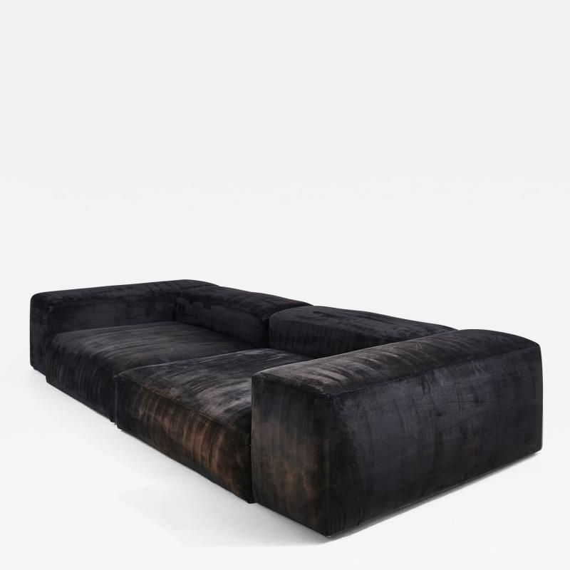 Raphael Raffel Raphael Raffel Monumental Black Sofa 1980