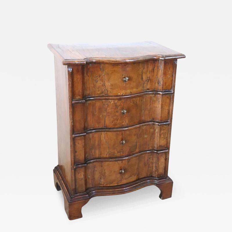 Rare 17th Century Italian Venetian Veneer Walnut Antique Nightstand