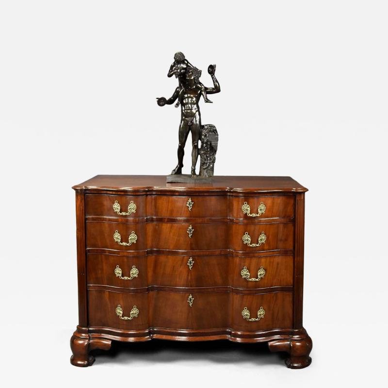 Rare 18thc Continental mahogany commode of oxbow form