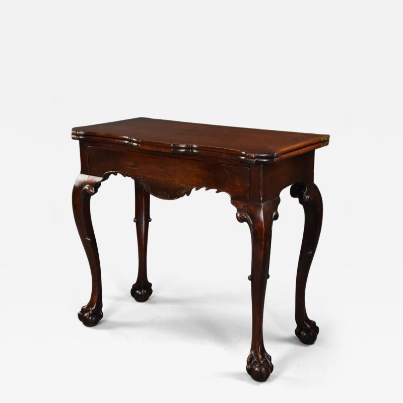 Rare 18thc Irish American black walnut tea table with bird inlay