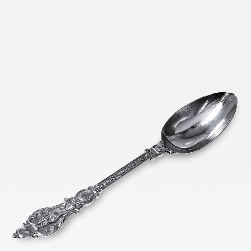 Rare Antique silver Cupid figural spoon London 1880 Martin Hall