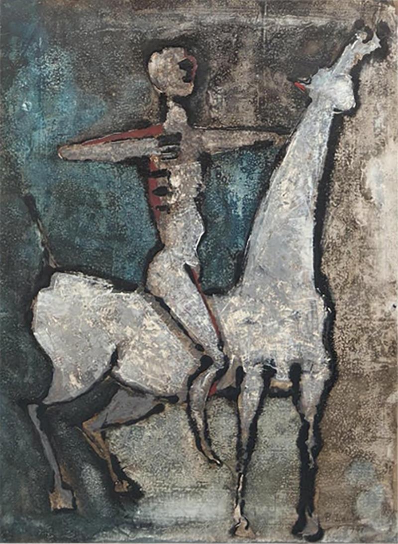 Rare Bruno Landi Original Mid Century Modern Painting