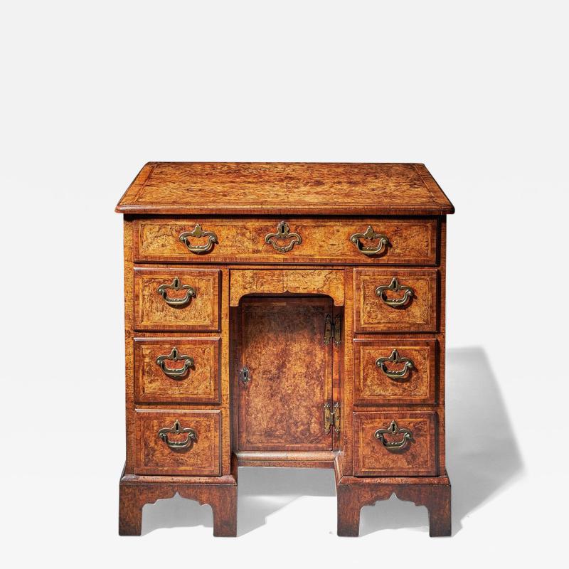 Rare Burr Walnut George II 18th Century Kneehole Desk circa 1730 1740 England