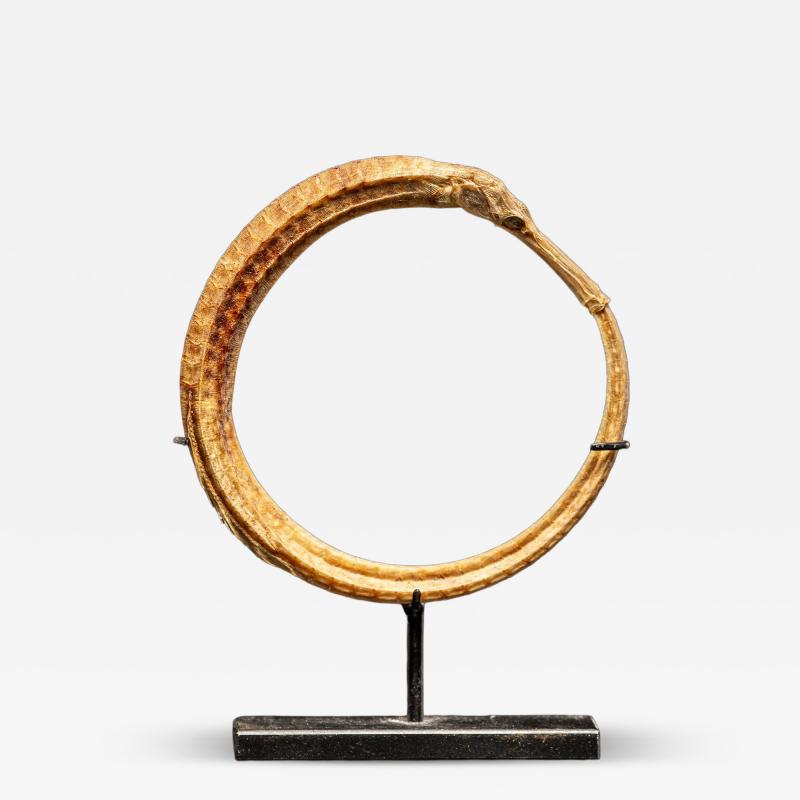 Rare Ceremonial Hippocamp Bracelet mounted on a custom metal stand Oceania