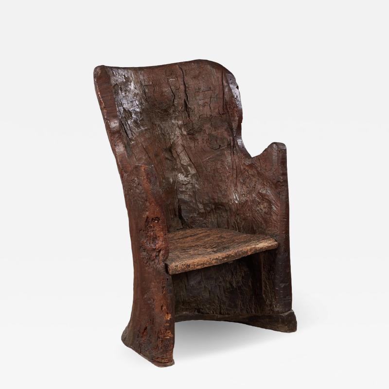 Rare Early English Dugout Armchair
