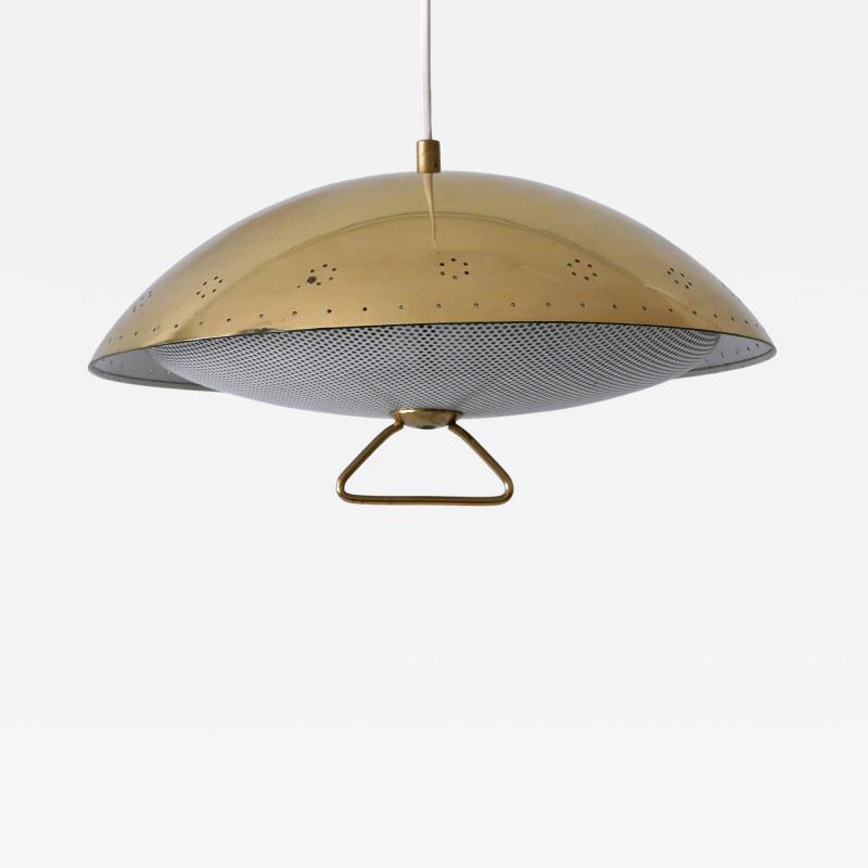Rare Elegant Mid Century Modern Perforated Metal Pendant Lamp Germany 1950