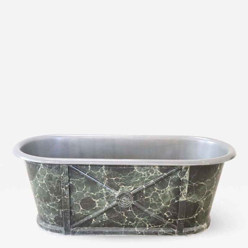 Rare Empire Antique Galvanized Sheet Military Bathtub