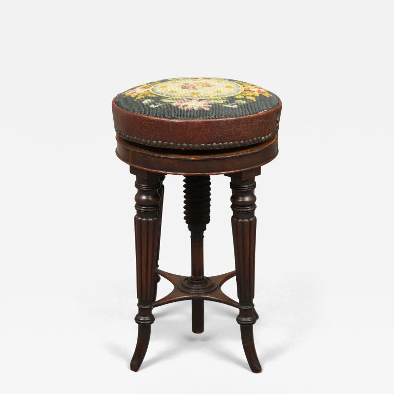 Rare Federal Adjustable Piano Stool