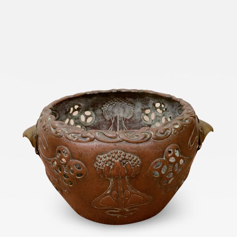 Rare German Art Nouveau Copper Planter