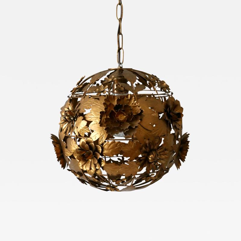 Rare Gorgeous Mid Century Modern Metal Floral Pendant Lamp Germany 1960s