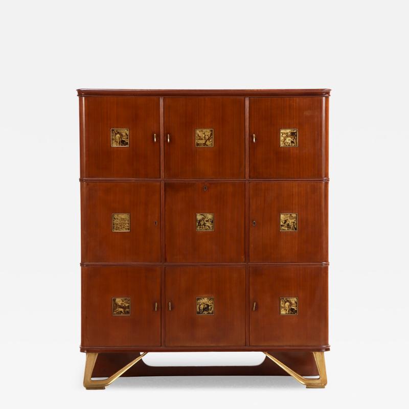 Rare Italian Mahogany Collectors Cabinet or Bar C 1945