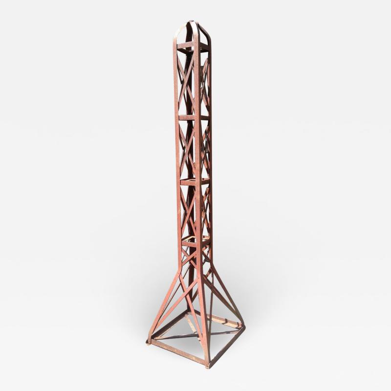 Rare Large French Early Modern Iron Sculpture Eiffel Tower Obelisk 1920