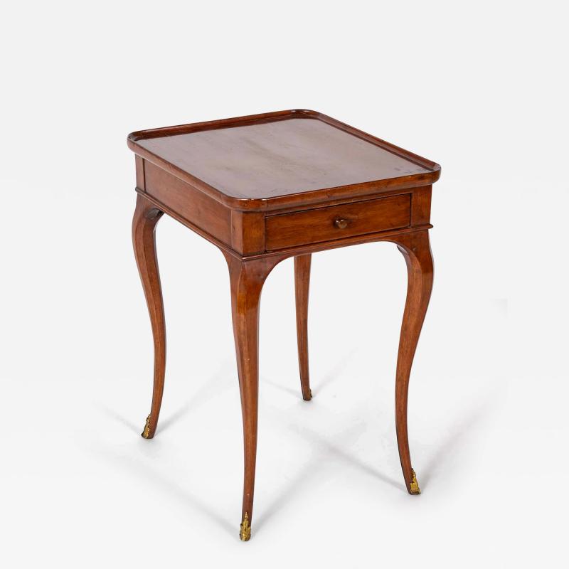 Rare Louis XV Mahogany Tray Top Single Drawer Side Table