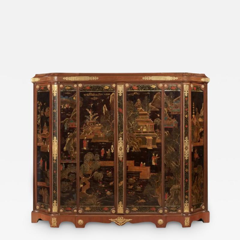 Rare Louis XV Ormolu Mounted Tulipwood and Chinese Lacquer Cabinet