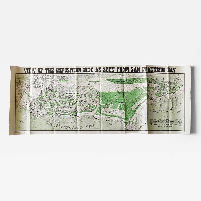 Rare Map San Francisco World s Fair Exposition Site 1911 The Owl Drug Co 