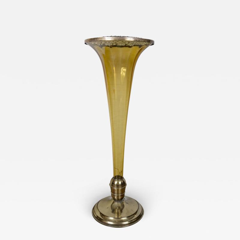 Rare Mid Century Murano Amber Floor Vase