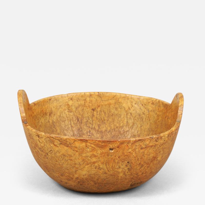 Rare Native American Burl Ash Bowl with Handles
