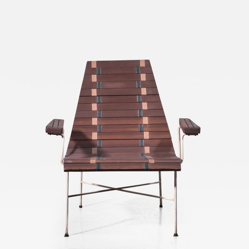 Rare Oregon Pine and Metal Lounge chair USA