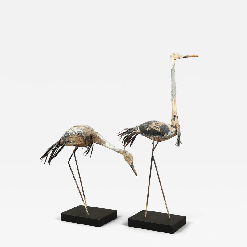 Rare Pair of Folk Art Deron Decoys