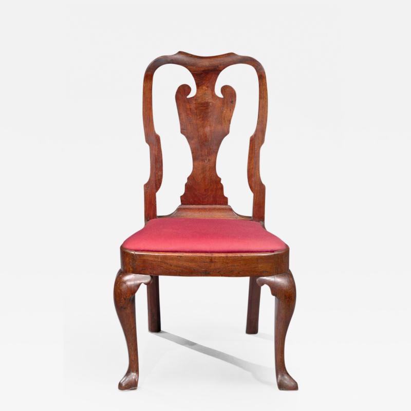 Rare Queen Anne Figured Walnut Side Chair