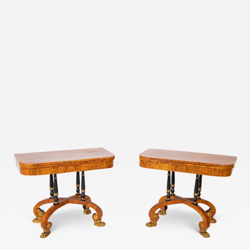 Rare Regency Pair of Games Tables