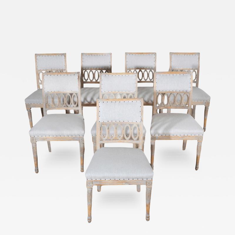 Rare Set of 8 Gustavian Period Side Chairs Lindome circa 1800