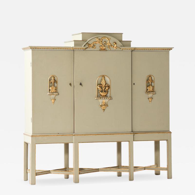 Rare Swedish Grace Cabinet in Paint and Wood 1920s