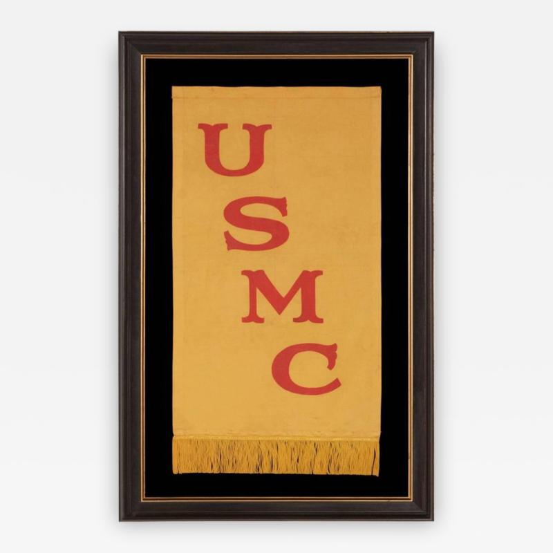 Rare United States Marine Corps Banner of the 1910 1920 Era