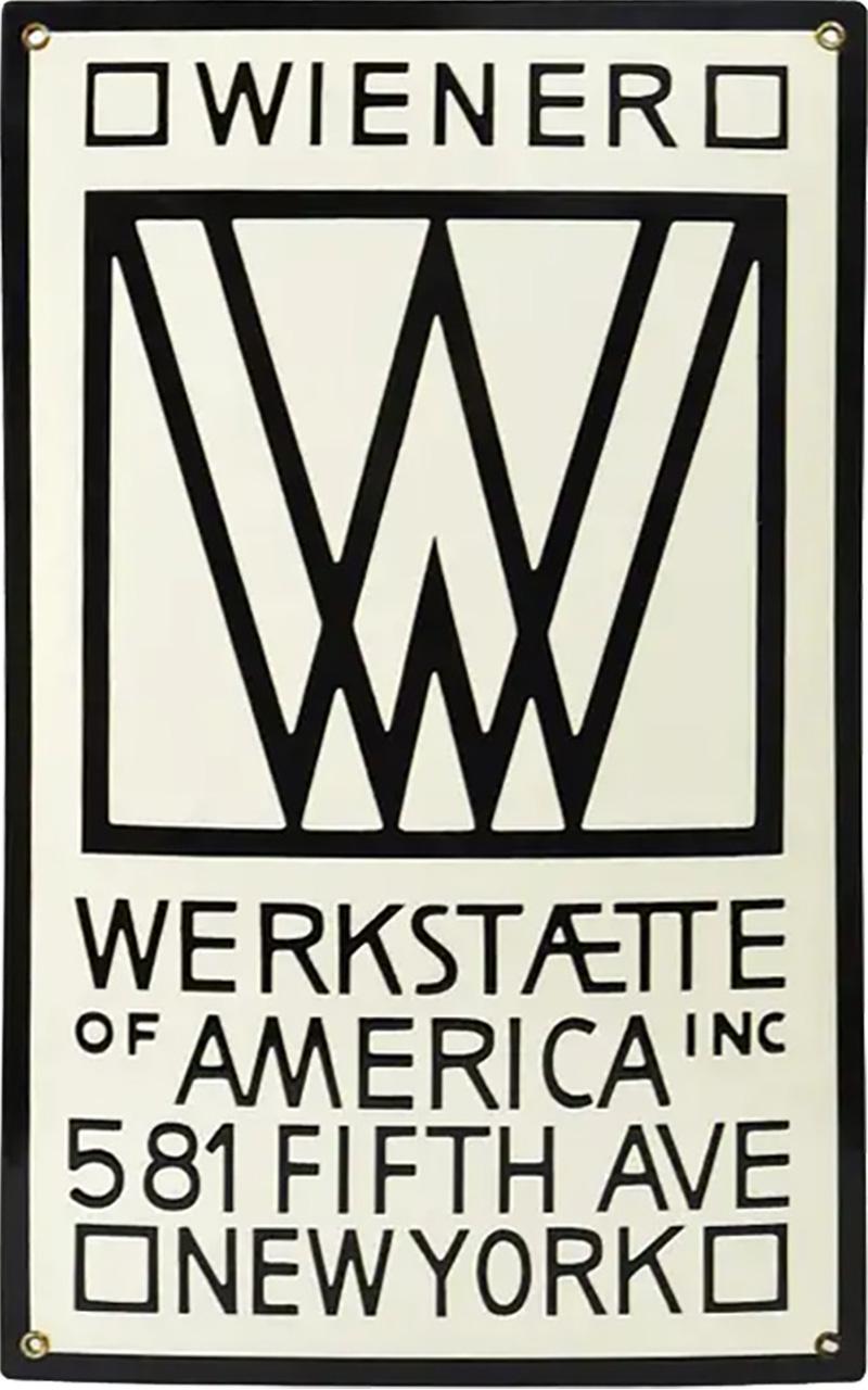Rare Wiener Werkst tte of America Inc New York Enameled Advertising Sign