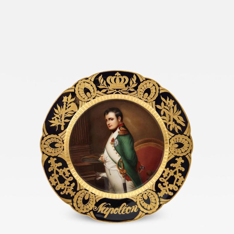 Rare and Exceptional Royal Vienna Porcelain Plate of Napoleon by Wagner