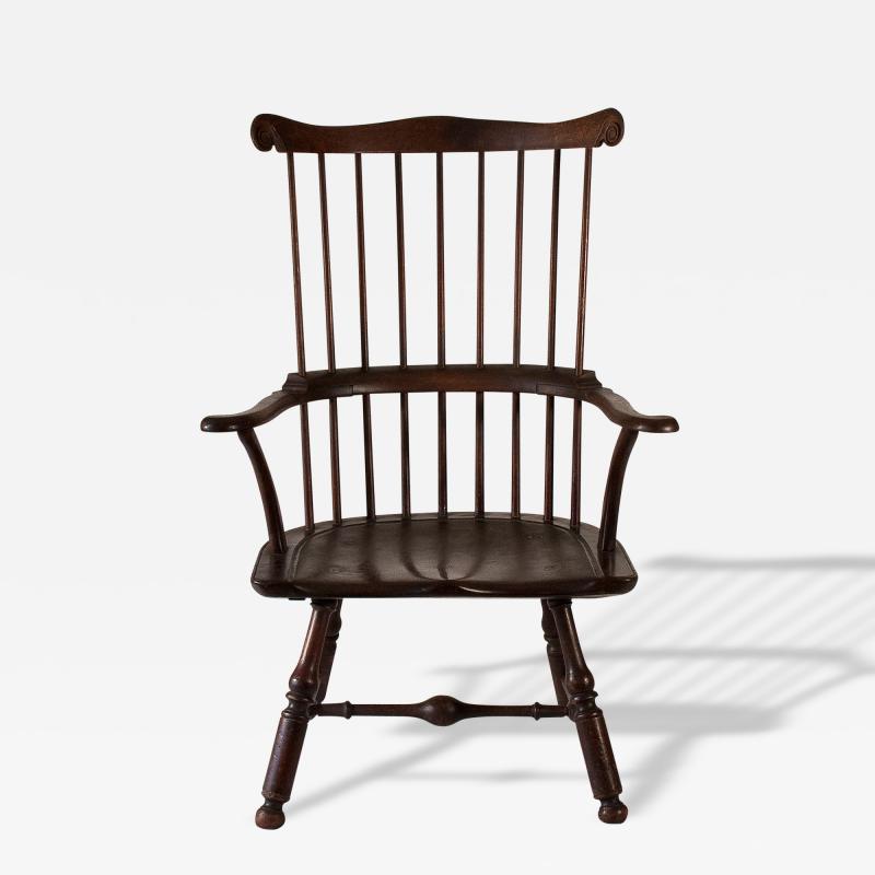 Rare and Impressive Walnut Windsor Arm Chair