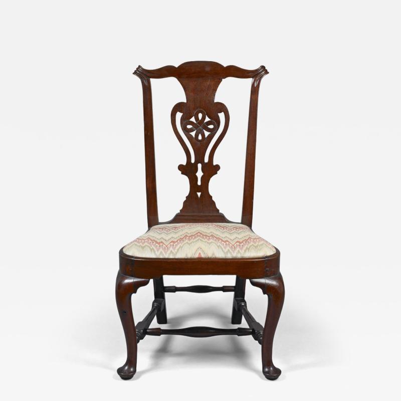 Rare and Possibly Unique Transitional Chippendale Balloon Seat Side Chair