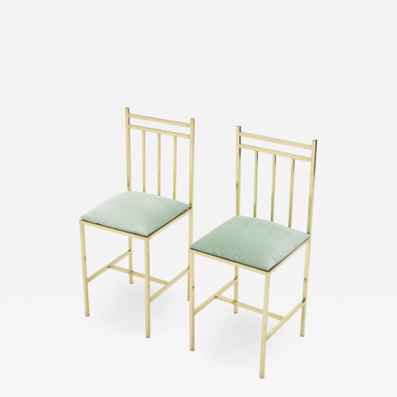 Rare pair of brass childs chairs Attr Marc Duplantier 1960s