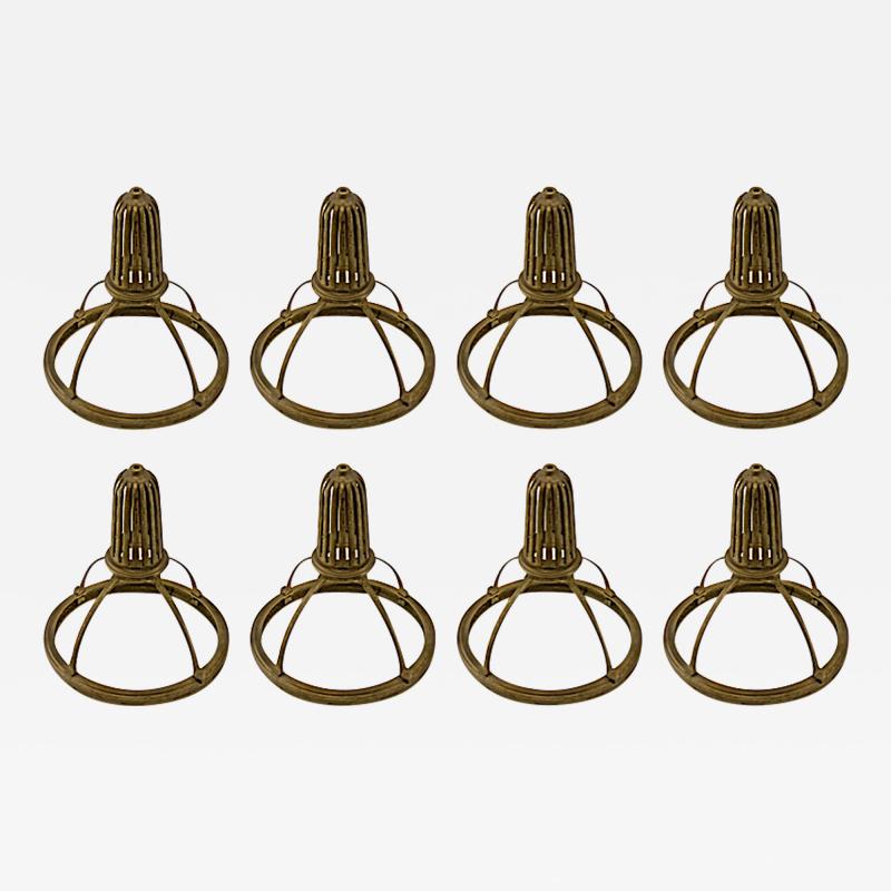 Rare set of 8 cast bronze Art Deco pendant