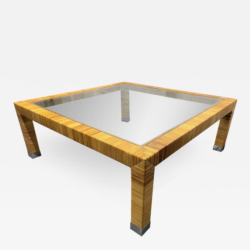 Rattan Wrapped Coffee Table