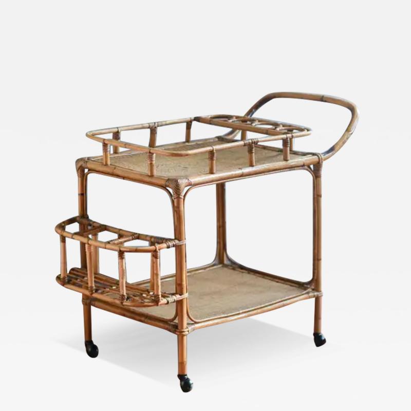 Rattan food trolley Italy 1980