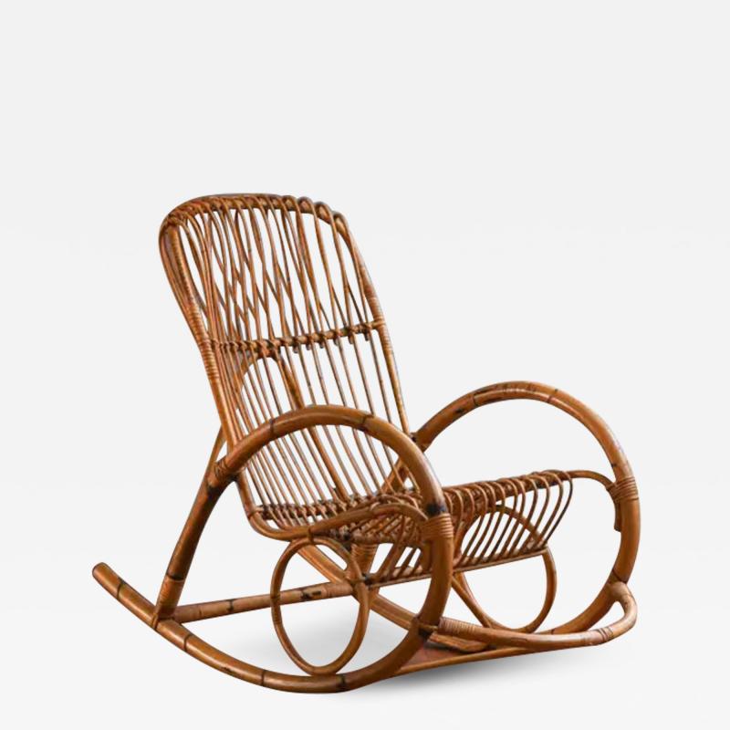 Rattan rocking chair Italy 1980