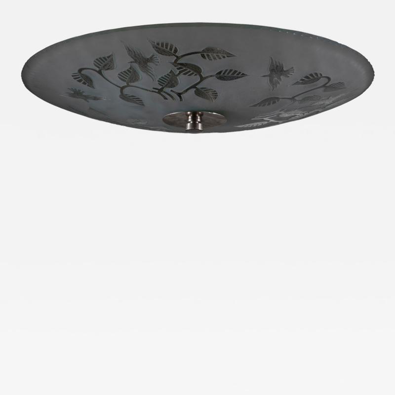 Raw frosted glass pendant