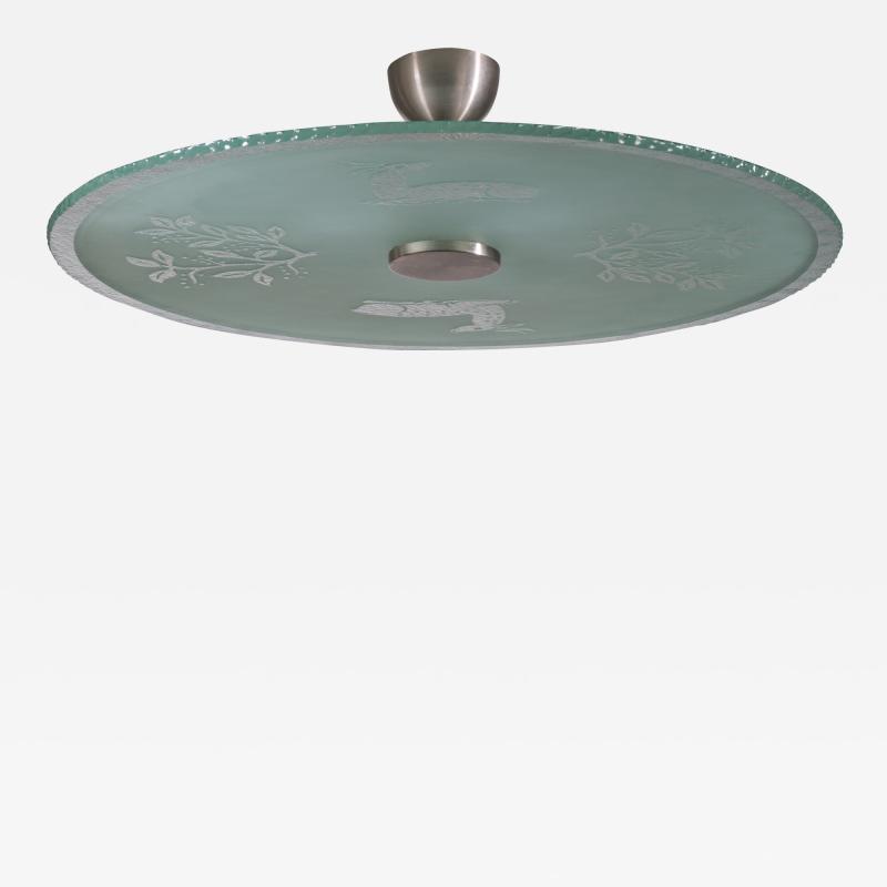 Raw glass ceiling lamp