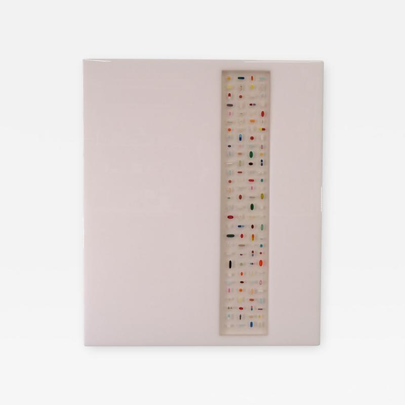 Ray Geary Contemporary White And Translucent Resin And Pill Sculpture