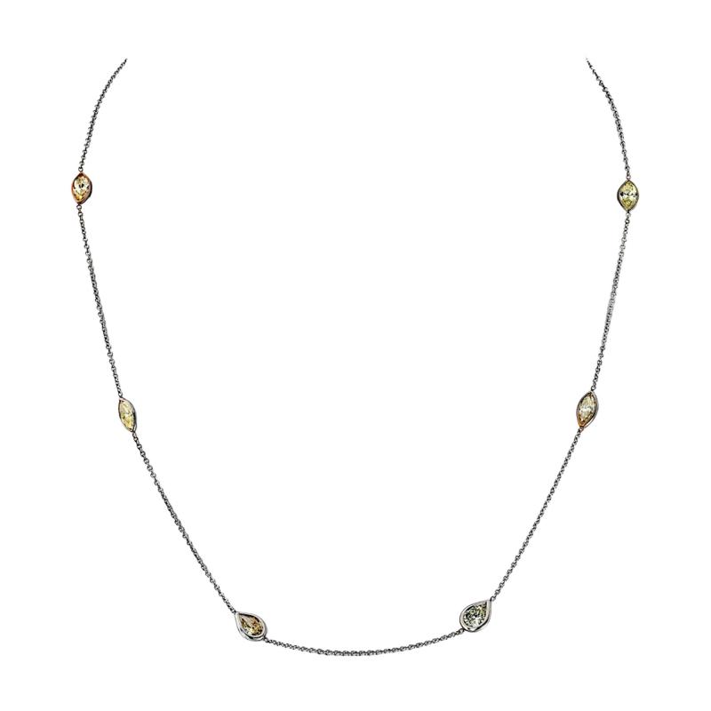 Raymond C Yard 14K White Gold 3 10cttw 15 Inches Diamonds by the Yard Necklace