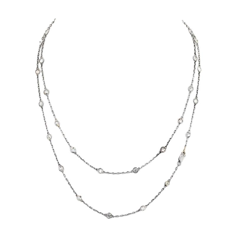 Raymond C Yard 14K White Gold 5 00cttw Round Cut Diamond By The Yard Chain Diamonds