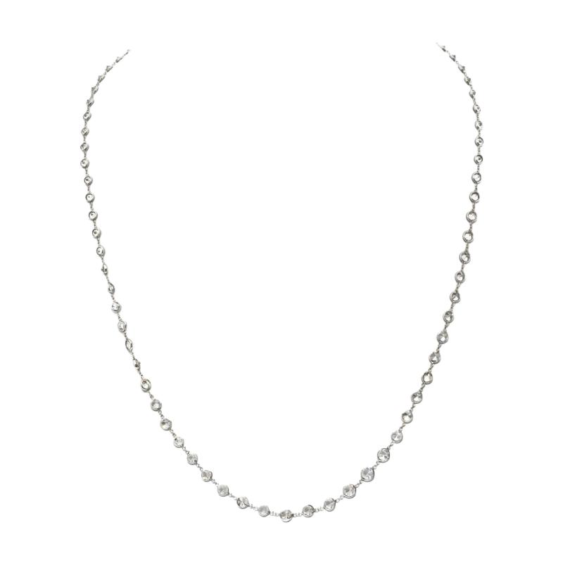 Raymond C Yard 14K White Gold 8 47cttw Round Diamond By The Yard Necklace