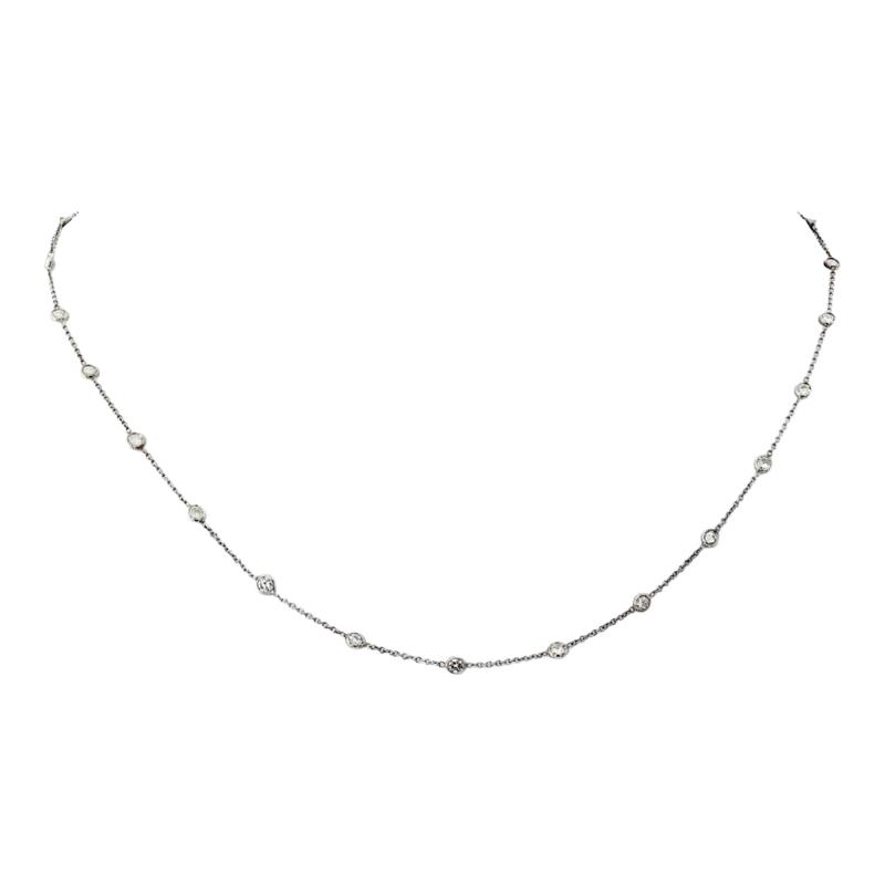 Raymond C Yard 18K White Gold 2 35cttw 17 Inches Diamonds by the Yard Necklace