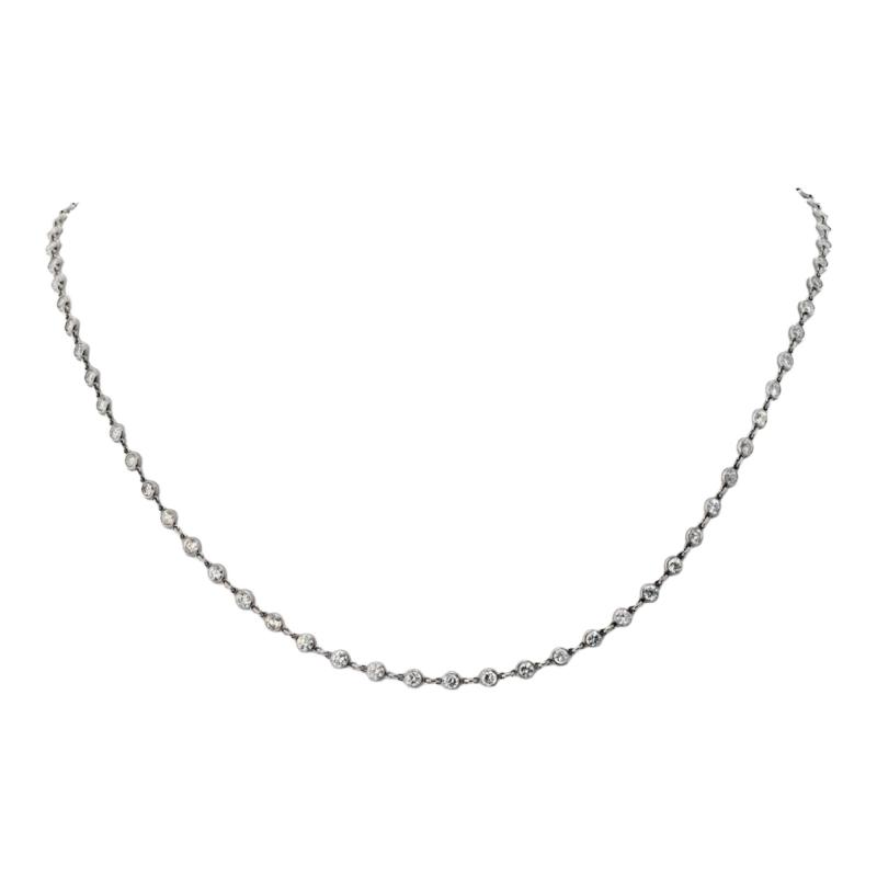 Raymond C Yard Platinum 5 79cttw Round Cut Diamonds by the Yard Necklace