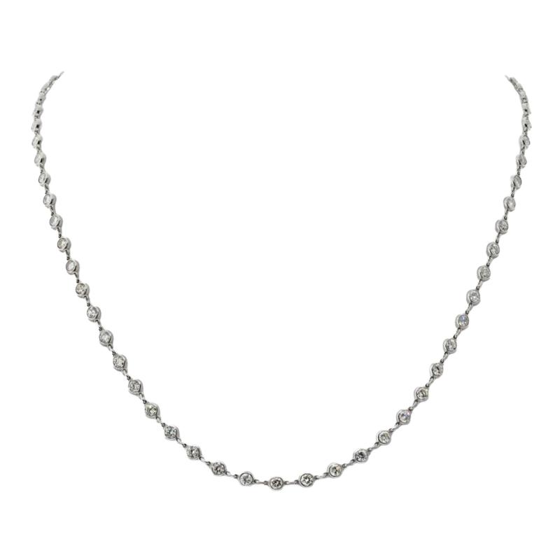 Raymond C Yard Platinum 6 11 cttw Round Cut Diamonds by the Yard Necklace