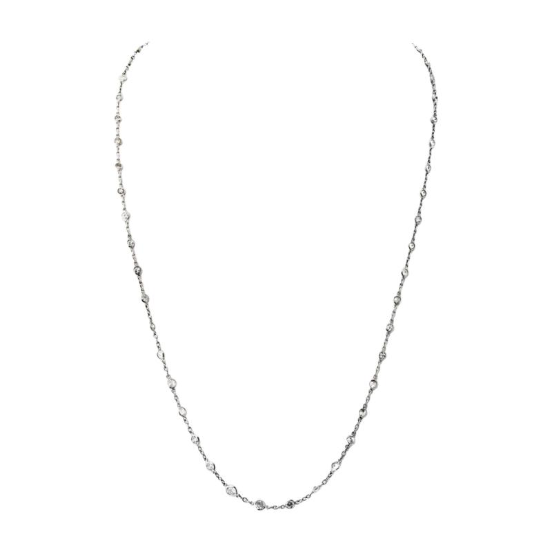Raymond C Yard Platinum 6 75cttw Round Cut 52 Stones 22 inch Diamonds by the Yard Necklace