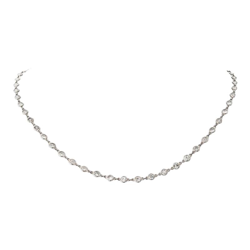 Raymond C Yard Platinum 7 35cttw Round Cut 17 inch Diamonds by the Yard Necklace